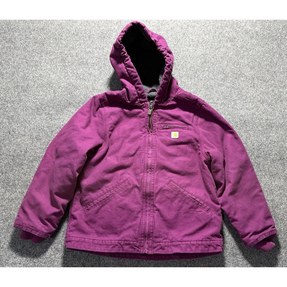Carhartt Girls‎ Youth Sherpa Lined Jacket Size Small 7-8 Sierra Plum Purple